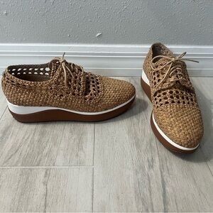 DONALD J. PLINER Lillo Lace Up Platform Weaved Shoes 9.5M NEW!